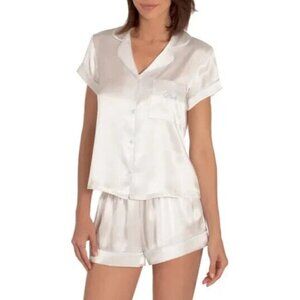 in bloom by Jonquil NEW womens short sleeve satin top sz Medium "Bride"